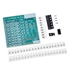 SMD Lehimleme Pratik Kartı SMD Lehimleme Seti Kendin Yap Hobi Devresi DIY Lehimleme Kiti Demonte(Montesiz)