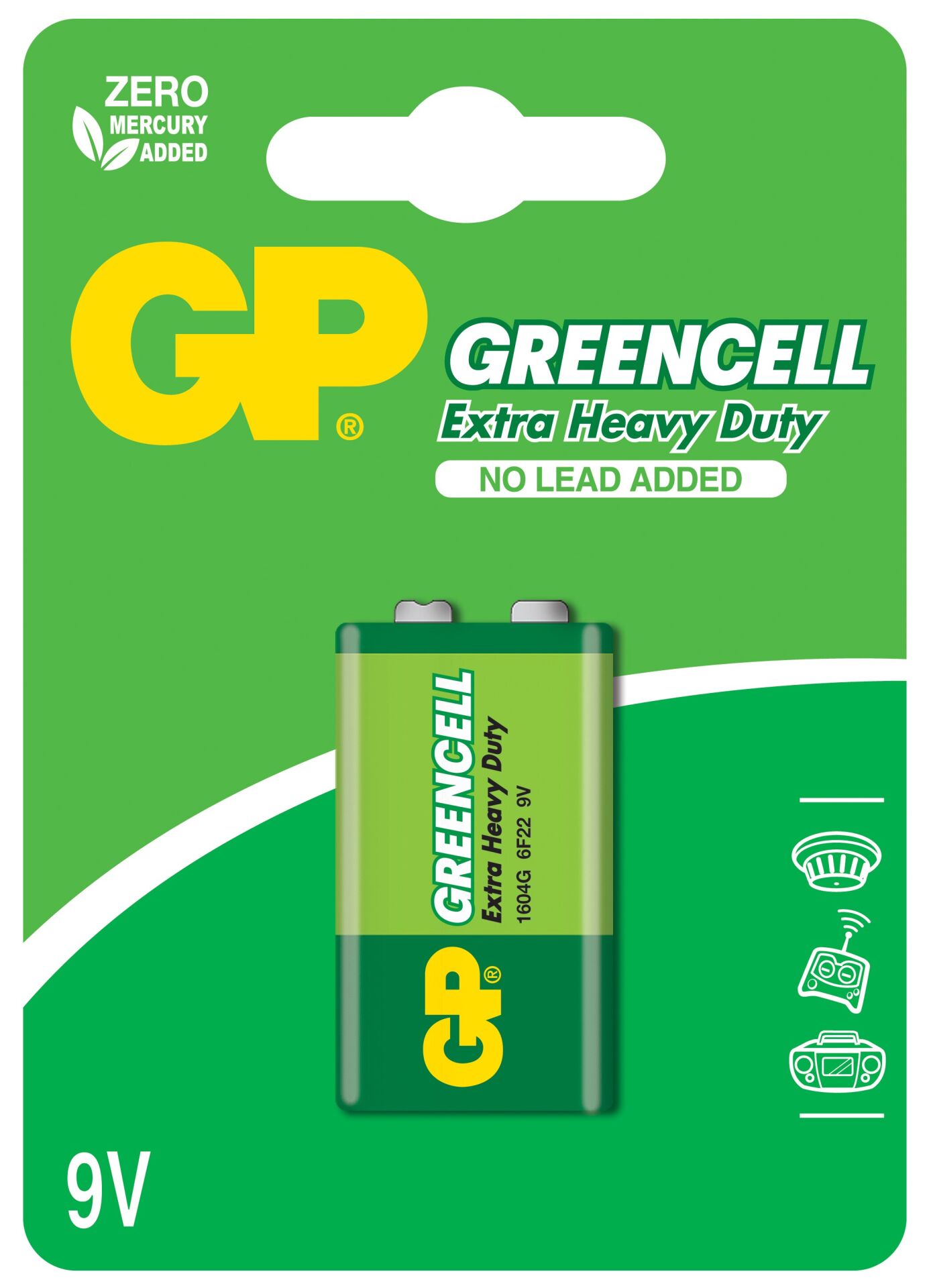 GP 1604G-B Greencell Blisterli 9V Pil