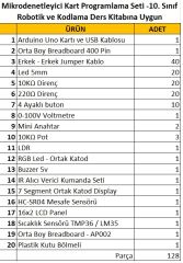 MKPS Mikrodenetleyici Kart Programlama Seti 10.Sınıf Bilişim Tek. Alanı 1.Dönem Robotik Kodlama Seti