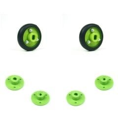 30x8 mm Yeşil Renk Geçmeli Tekerlek Seti
