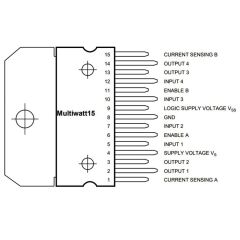 L298N Çift Tam Köprü Sürücü Entegresi Multiwatt15