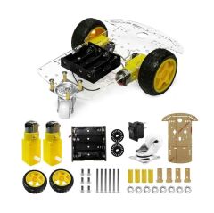 2WD Çok Amaçlı Mobil Robot Araba Platformu Kendin Yap Kiti Redüktörlü Motor ve Şase Seti Demonte(Montesiz)