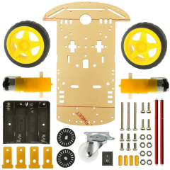 2WD Çok Amaçlı Mobil Robot Araba Platformu Kendin Yap Kiti Redüktörlü Motor ve Şase Seti Demonte(Montesiz)