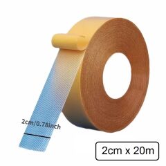 Çift Taraflı Örgülü Bant 20mm 20 Metre Fiber Takviyeli Dokuma Örgü Bez Destekli Silikon Yapıştırıcı Kalıntısız Soyulabilir Sabitleme Ahşap İşleme Şablonu Halı Kaydırmaz Montaj Bandı