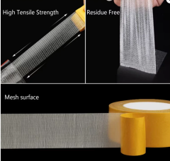 Çift Taraflı Örgülü Bant 50mm 10 Metre Fiber Takviyeli Dokuma Örgü Bez Destekli Silikon Yapıştırıcı Kalıntısız Soyulabilir Sabitleme Ahşap İşleme Şablonu Halı Kaydırmaz Montaj Bandı