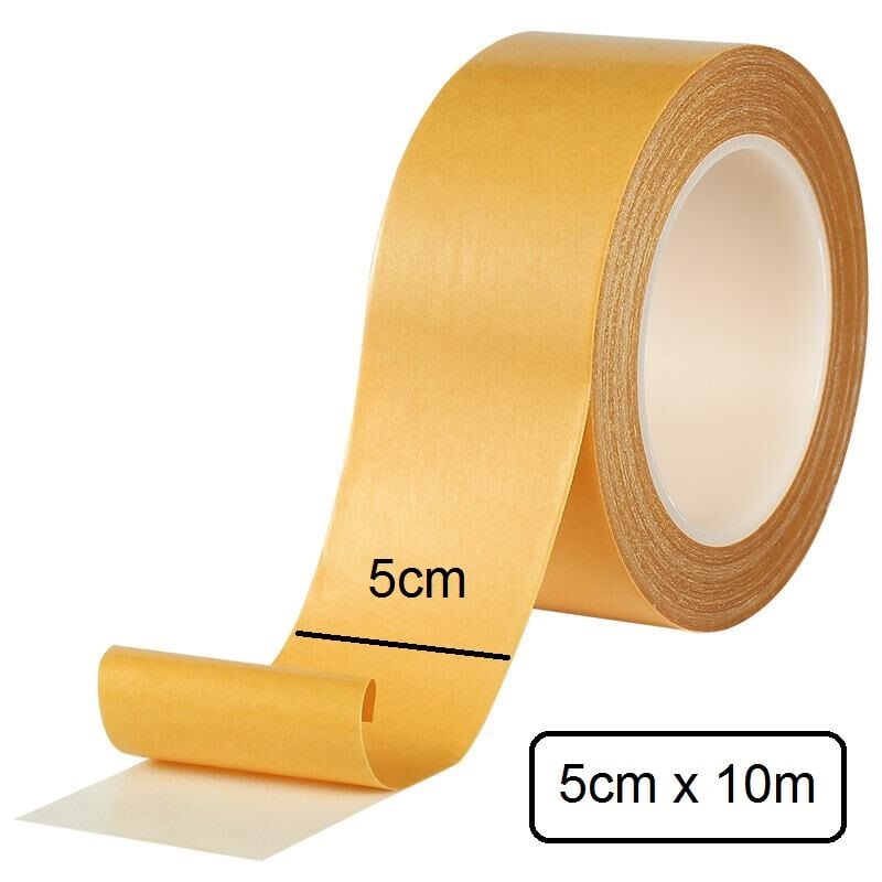 Çift Taraflı Örgülü Bant 50mm 10 Metre Fiber Takviyeli Dokuma Örgü Bez Destekli Silikon Yapıştırıcı Kalıntısız Soyulabilir Sabitleme Ahşap İşleme Şablonu Halı Kaydırmaz Montaj Bandı