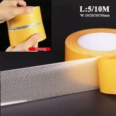 Çift Taraflı Örgülü Bant 50mm 10 Metre Fiber Takviyeli Dokuma Örgü Bez Destekli Silikon Yapıştırıcı Kalıntısız Soyulabilir Sabitleme Ahşap İşleme Şablonu Halı Kaydırmaz Montaj Bandı