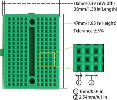 6 Adet Farklı Renkte Mini Breadboard Seti 47x35mm 170 Hücreli SYB-170 Pin Mini ve Pratik Prototipleme Platformu