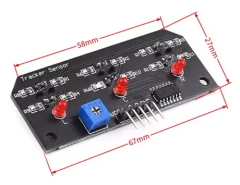 DC 5V 3 Kanal TCRT5000 Kızılötesi Çizgi İzleyen Sensör Kartı Çizgi Takip Sensör Modülü Mesafe Ayarlı Potlu 3'lü Çizgi İzleme Kartı 5 Pin