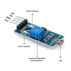 LDR Işık Sensörü Kartı Ldr Modülü Dijital ve Analog Çıkışlı 4 Pin