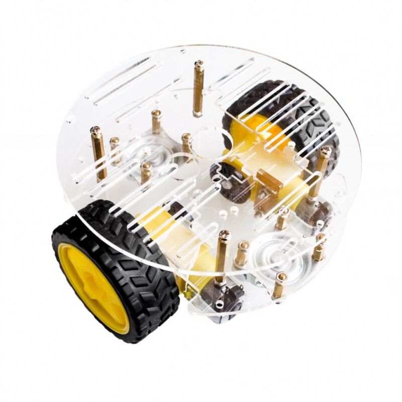 Arduino 2WD Yuvarlak Robot Araba Platform Çift Katlı - Demonte