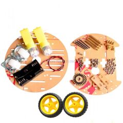 Arduino 2WD Yuvarlak Robot Araba Platform Çift Katlı - Demonte