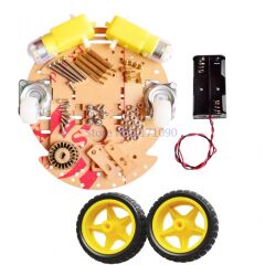 Arduino 2WD Yuvarlak Robot Araba Platform Çift Katlı - Demonte