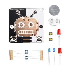 DC 3V Mavi Kırmızı Işık Ledli Robot Yüz Kendin Yap Hobi Devresi DIY Lehimleme Kiti Demonte(Montesiz)