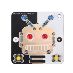 DC 3V Mavi Kırmızı Işık Ledli Robot Yüz Kendin Yap Hobi Devresi DIY Lehimleme Kiti Demonte(Montesiz)