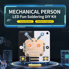 DC 3V Mavi Kırmızı Işık Ledli Robot Yüz Kendin Yap Hobi Devresi DIY Lehimleme Kiti Demonte(Montesiz)