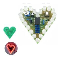 DC 4-6V Kalp Şeklinde Yanıp Sönen Led Işık Kendin Yap Hobi Devresi DIY Lehimleme Kiti Demonte(Montesiz)