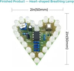 DC 4-6V Kalp Şeklinde Yanıp Sönen Led Işık Kendin Yap Hobi Devresi DIY Lehimleme Kiti Demonte(Montesiz)