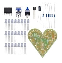 DC 4-6V Kalp Şeklinde Yanıp Sönen Led Işık Kendin Yap Hobi Devresi DIY Lehimleme Kiti Demonte(Montesiz)