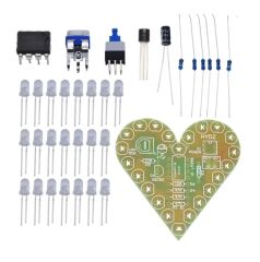 DC 4-6V Kalp Şeklinde Yanıp Sönen Led Işık Kendin Yap Hobi Devresi DIY Lehimleme Kiti Demonte(Montesiz)