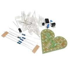 DC 4-6V Kalp Şeklinde Yanıp Sönen Led Işık Kendin Yap Hobi Devresi DIY Lehimleme Kiti Demonte(Montesiz)