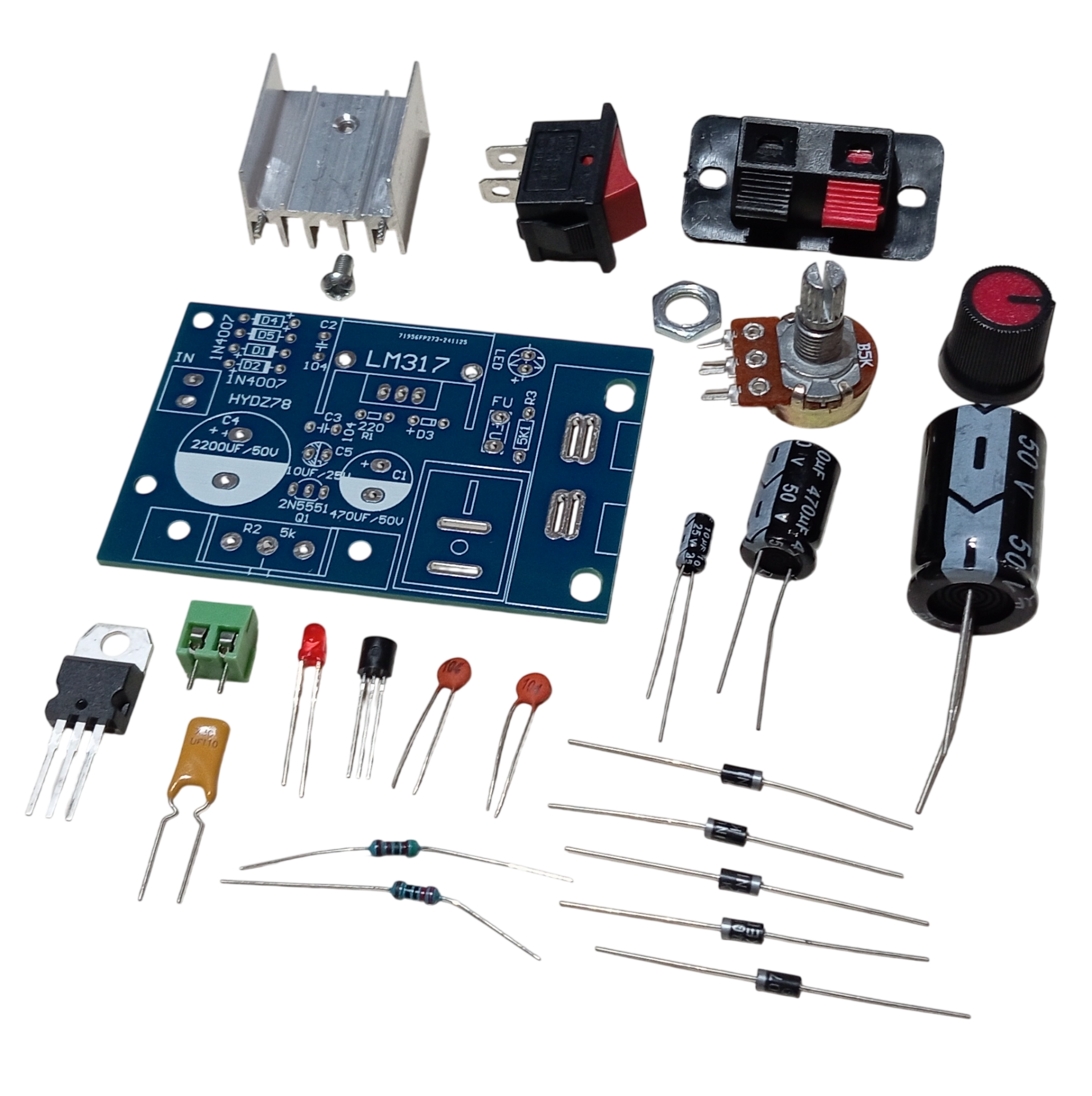 DC 1.25-30V 1A LM317 ile Ayarlanabilir Güç Kaynağı Kendin Yap Hobi Devresi DIY Lehimleme Kiti Demonte(Montesiz)
