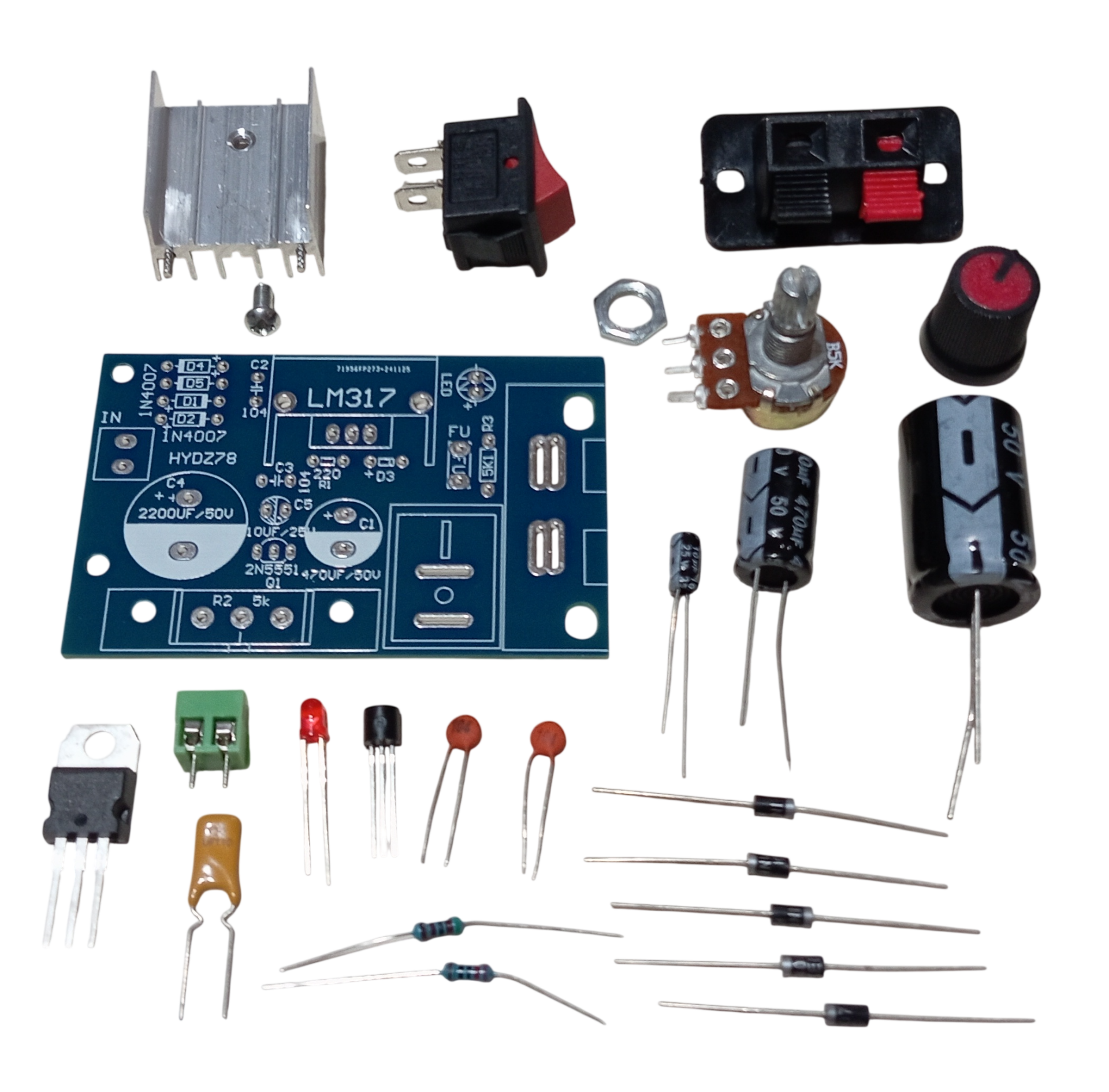 DC 1.25-30V 1A LM317 ile Ayarlanabilir Güç Kaynağı Kendin Yap Hobi Devresi DIY Lehimleme Kiti Demonte(Montesiz)