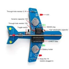 DC 6V Renkli Led Işık Mini Uçak Modeli Kendin Yap Hobi Devresi DIY Lehimleme Kiti Demonte(Montesiz)
