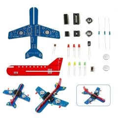 DC 6V Renkli Led Işık Mini Uçak Modeli Kendin Yap Hobi Devresi DIY Lehimleme Kiti Demonte(Montesiz)