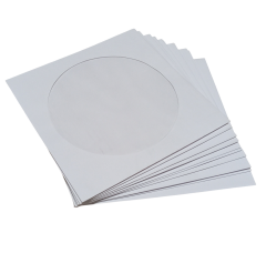 10 Adet 125x125mm Pencereli Cd Zarfı Beyaz 90gr DVD CD Kağıt Zarf CD DVD Koruma Kılıfı