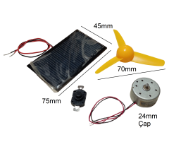 Güneş Enerjili Mini Fan Yapım Kiti DIY Solar Fan Seti DC Motor Pervane Anahtar Güneş Pili Eğitim Hobi Deney Seti