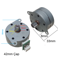 NMB-MAT PM42L-048-CDC3 Thailand RK2-0668 24V 42mm Çap 48 Adım 7.5° Bipolar Step Motor 4 Uç