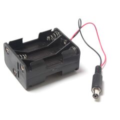 6'lı AA Pil Yuvası (Çift Taraflı ve Barrel Jack Çıkışlı) - Pil Yatağı