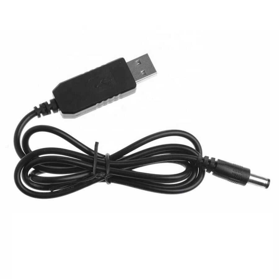USB 5V - Barrel Jack 12V Voltaj Yükseltici 1m  (Giriş 5V, Çıkış 12V)