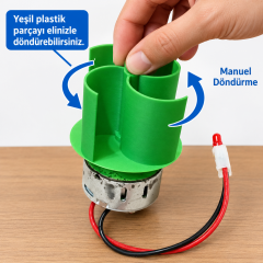 Dikey Rüzgar Türbini DC Motor Led Pervane Seti DIY Kendin Yap Hobi Eğitim Deney Kiti