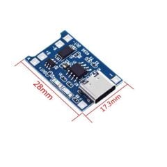 TP4056 Type-C 1S 3.7V LiPo, Li-ion Pil BMS Korumalı Şarj Devresi