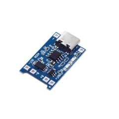 TP4056 Type-C 1S 3.7V LiPo, Li-ion Pil BMS Korumalı Şarj Devresi
