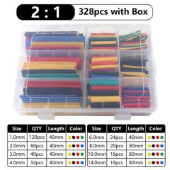 Kutulu Makaron Isı İle Daralan Kablo Seti 328 Adet 8 Boy 5 Renk