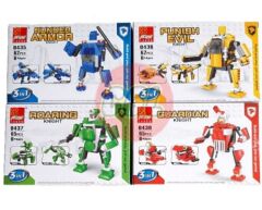 62 - 65 Parça Heaven Knight Robot Dövüşçü Lego Seti (4 Adet)