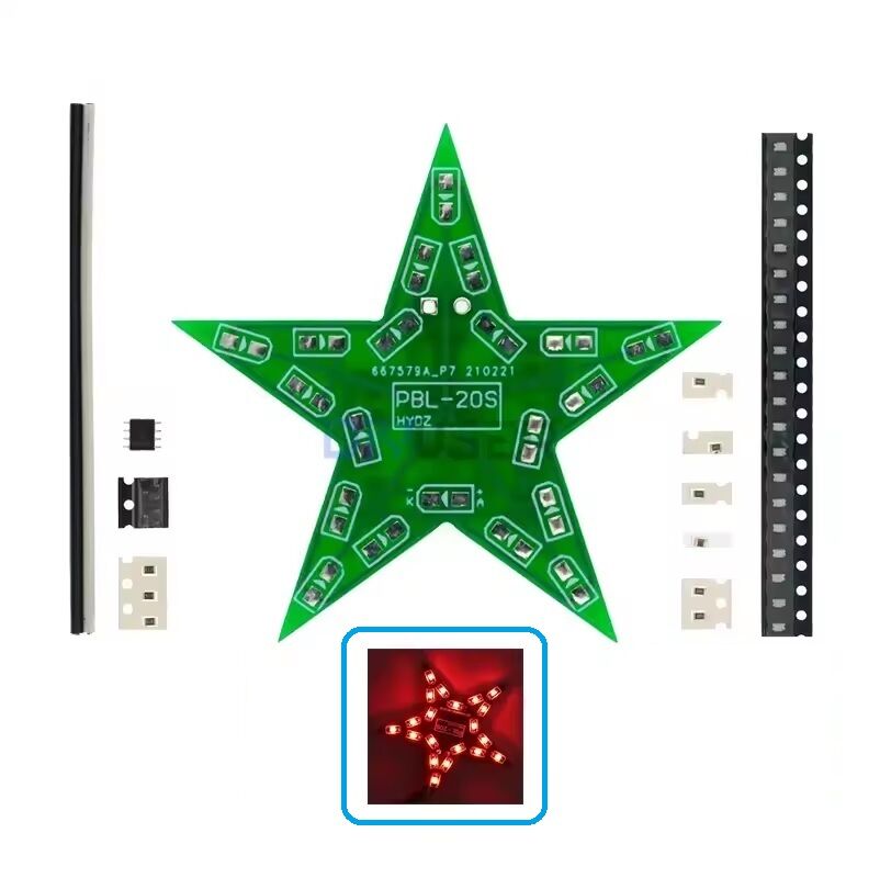 DC 5V Beş Köşeli Yıldız Led Işık Kendin Yap Hobi Devresi DIY Lehimleme Kiti - Demonte(Montesiz)