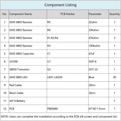 DC 5V Beş Köşeli Yıldız Led Işık Hobi Devresi DIY Lehimleme Kiti - Demonte(Montesiz)