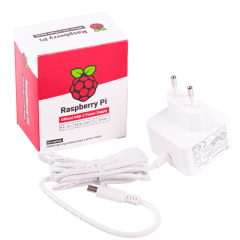 Raspberry Pi 4 Lisanslı Güç Adaptörü 5V 3A USB-C - Beyaz