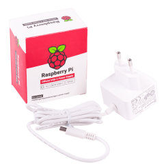 Raspberry Pi 4 Lisanslı Güç Adaptörü 5V 3A USB-C - Beyaz