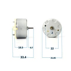 Mabuchi RF-500TB-14415 (Çap 32mm) DC 1.5-9V Mini Solar Motor