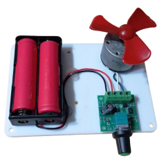 Pervaneli Motor Hızı Ayarlanabilen Şarjlı Pilli Öğrenci Deney Devresi