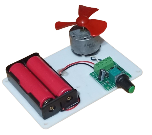 Pervaneli Motor Hızı Ayarlanabilen Şarjlı Pilli Öğrenci Deney Devresi