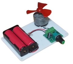 Pervaneli Motor Hızı Ayarlanabilen Şarjlı Pilli Öğrenci Deney Devresi