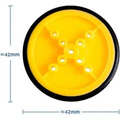 42MM Mini Rubber İnce Hafif Lastik Tekerlek 3mm D Mil Uyumlu (2 Adet)