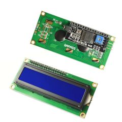 16x2 LCD Ekran - I2C Lehimli Mavi Display
