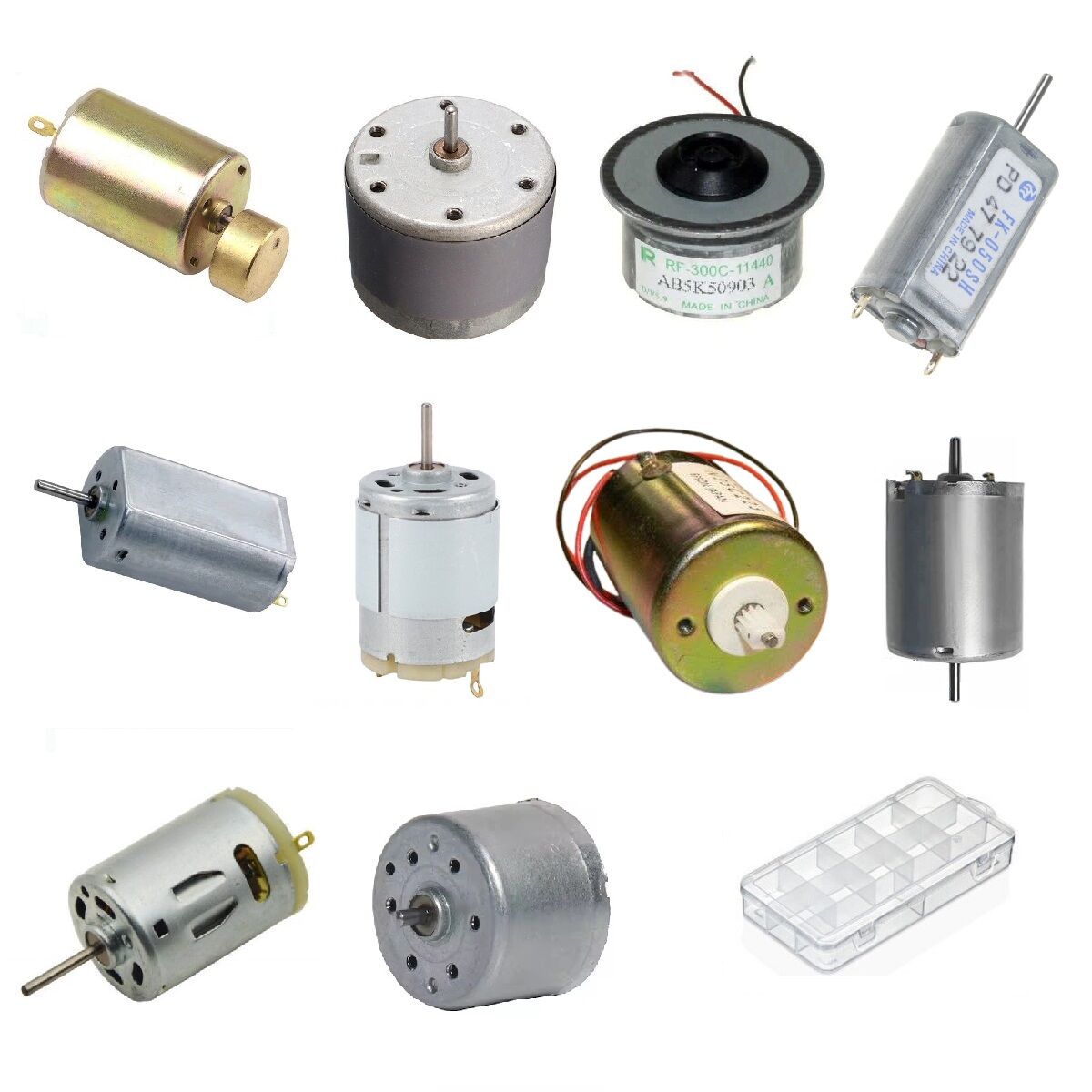 Büyük Tip Elektrik DC Motor Deney Seti Kutulu - 10 Adet (Titreşim ve Oyuncak Motoru Hediyeli)